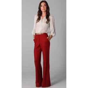 Diane Von Furstenberg High Waist Wool Dress Pants Wide Leg